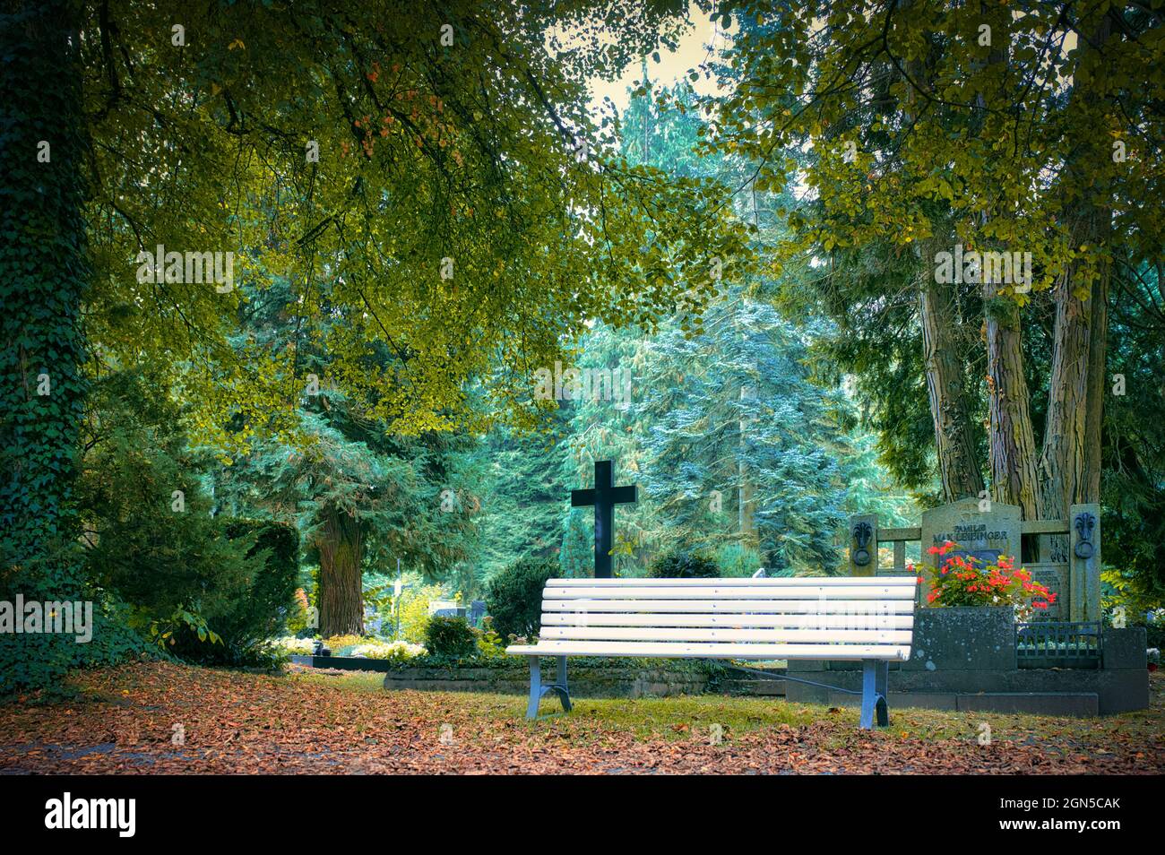 Vecchio cimitero Friedhof Ravensburg e Friburgo Germania Foto Stock