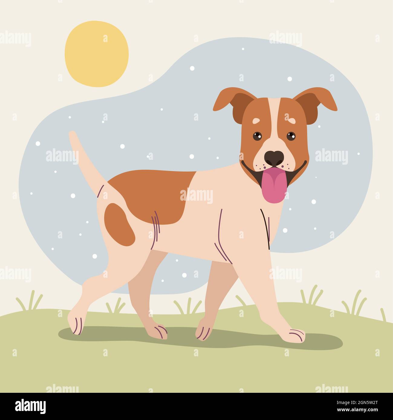 jack russel nel campo Illustrazione Vettoriale