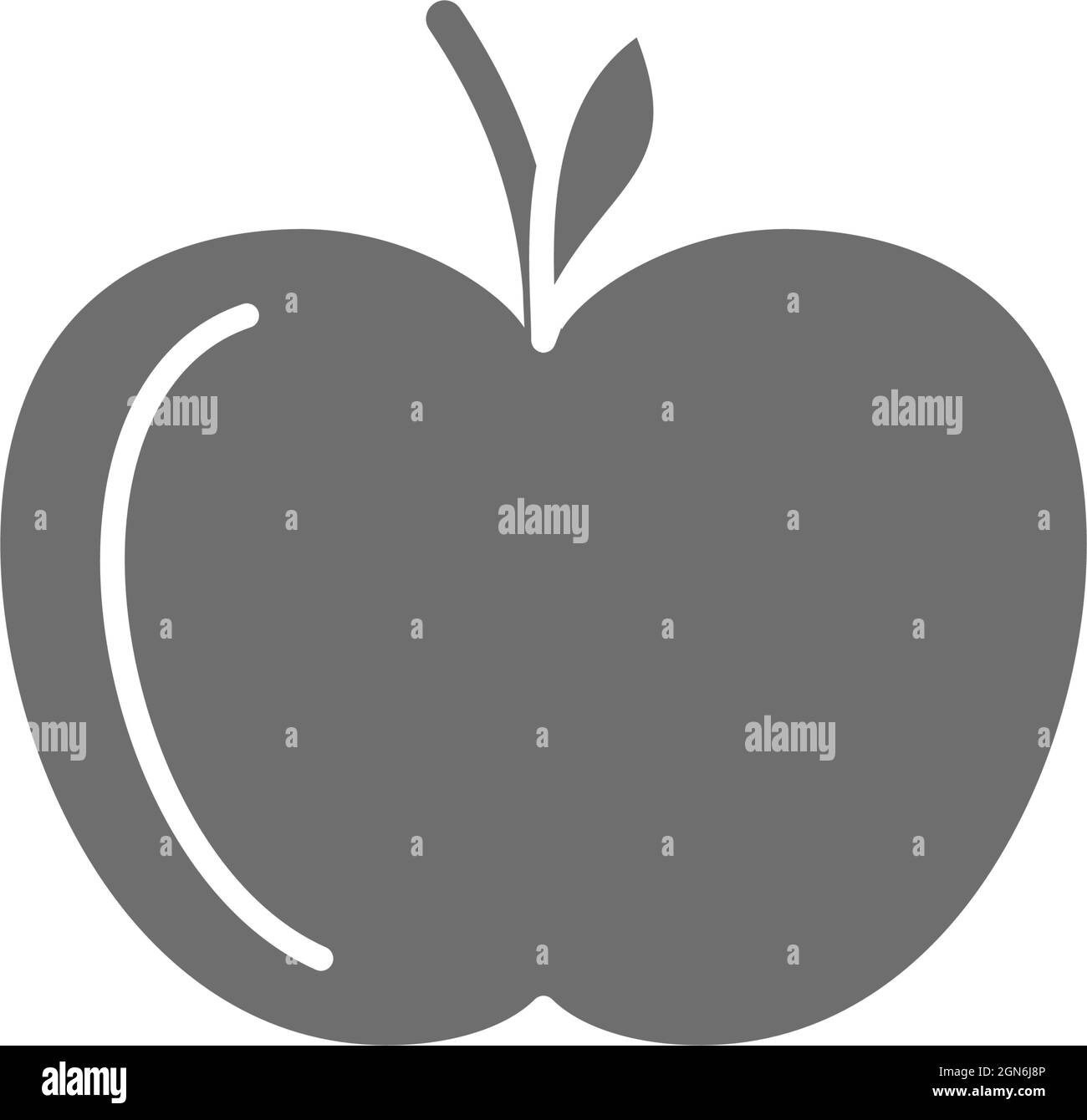Icona grigia Apple. Isolato su sfondo bianco Illustrazione Vettoriale