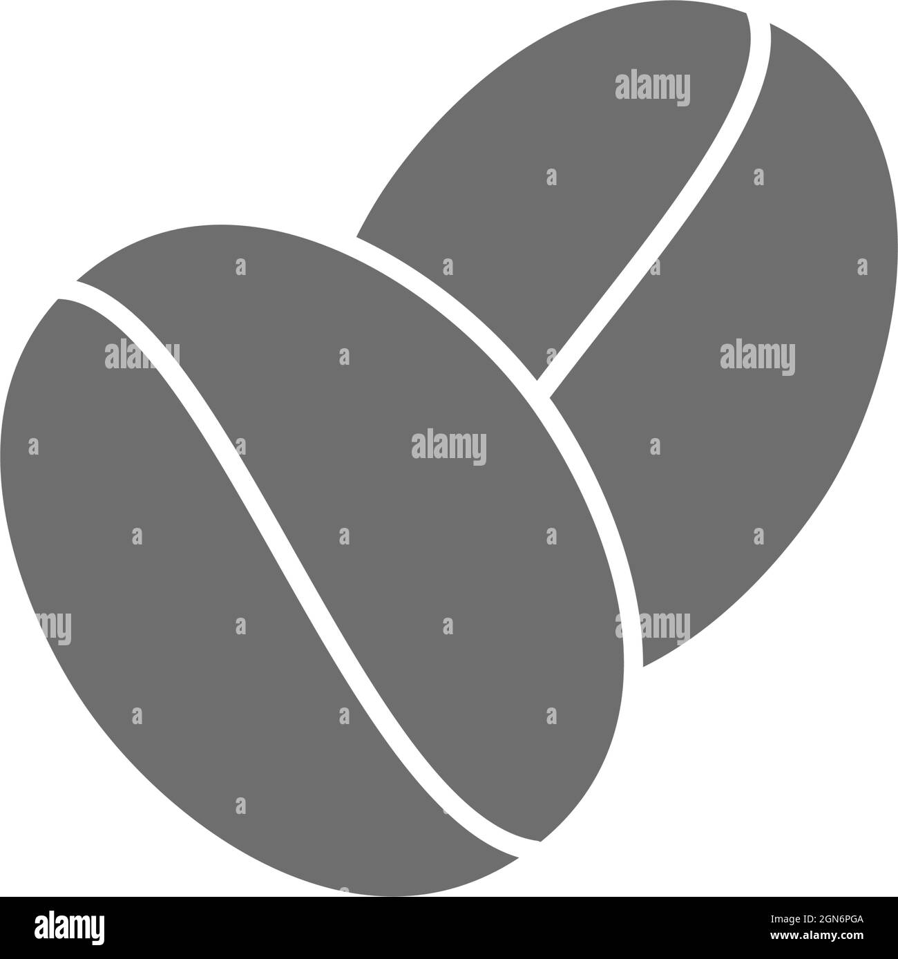 Chicchi di caffè icona grigia. Isolato su sfondo bianco Illustrazione Vettoriale