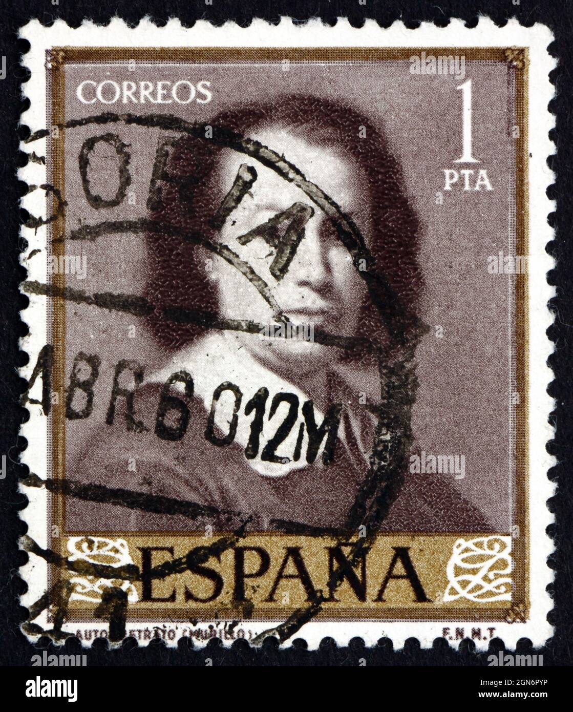 SPAGNA - CIRCA 1960: Un francobollo stampato in Spagna mostra autoritratto,  dipinto di Murillo, circa 1960 Foto stock - Alamy