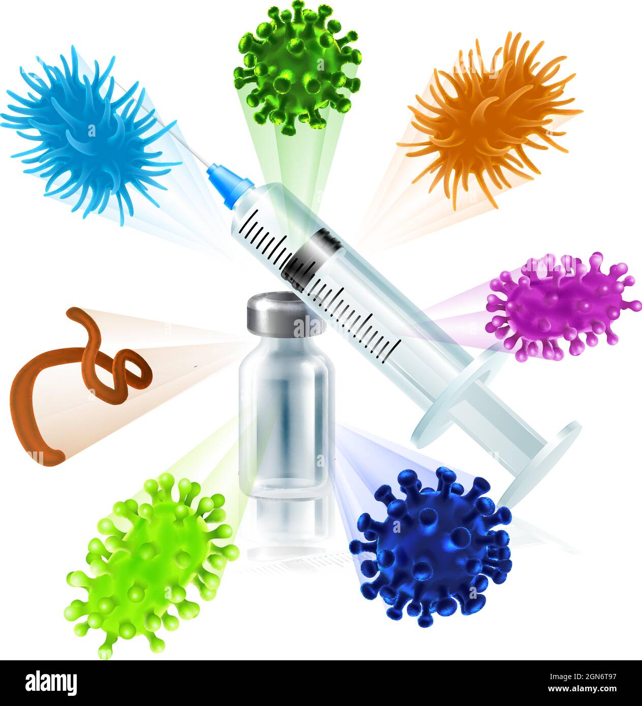 Vaccino per immunizzazione per iniezione concetto medico Illustrazione Vettoriale