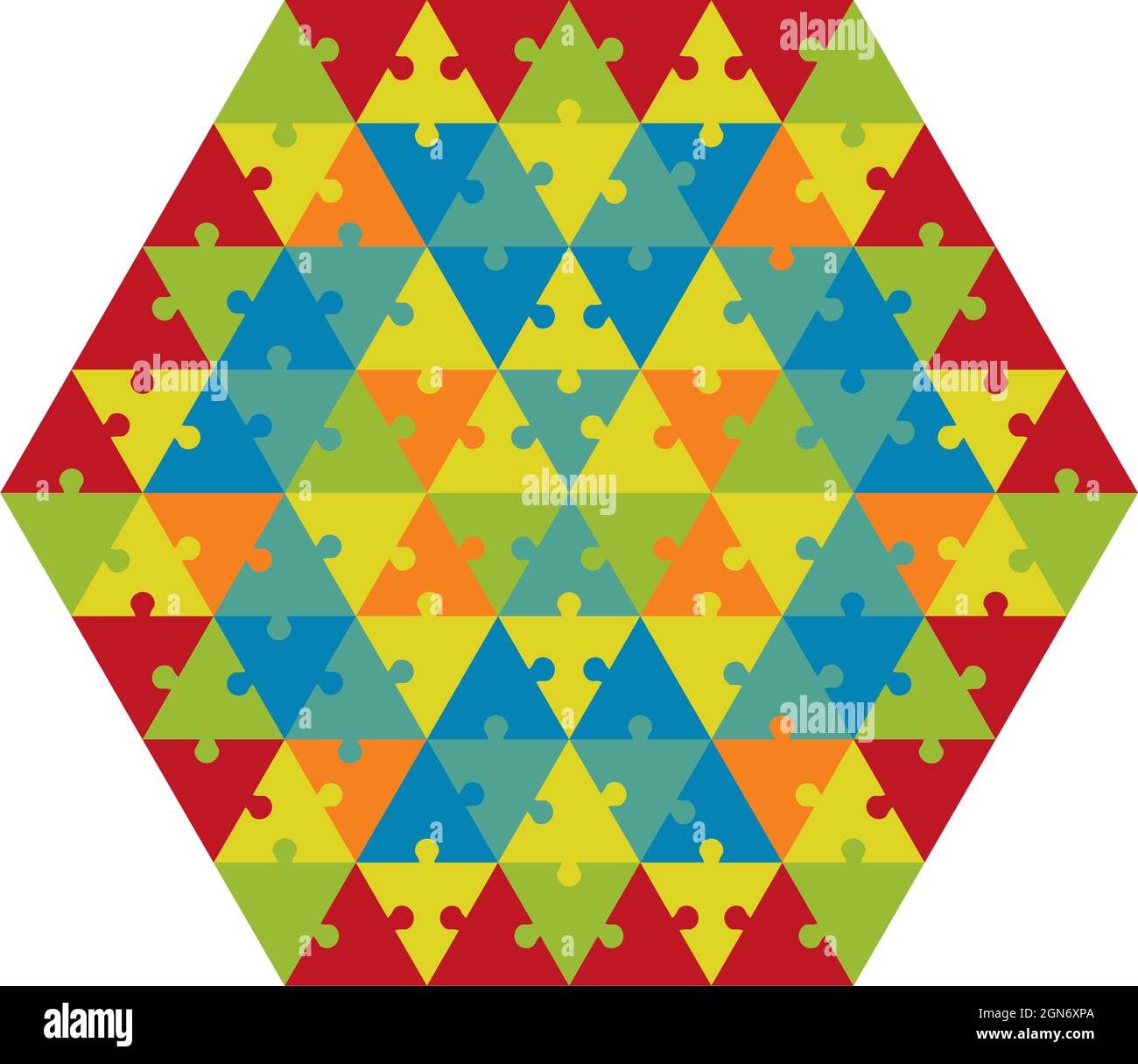 Pezzi di puzzle, modello pezzi di puzzle con forma triangolare. Illustrazione vettoriale. EPS10. Illustrazione Vettoriale