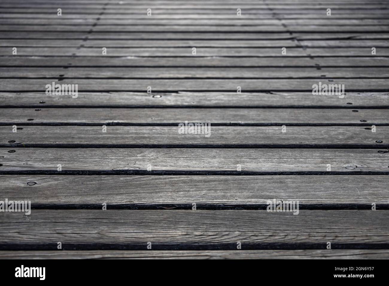 La texture del pavimento esterno vintage di legno di fondo Foto Stock