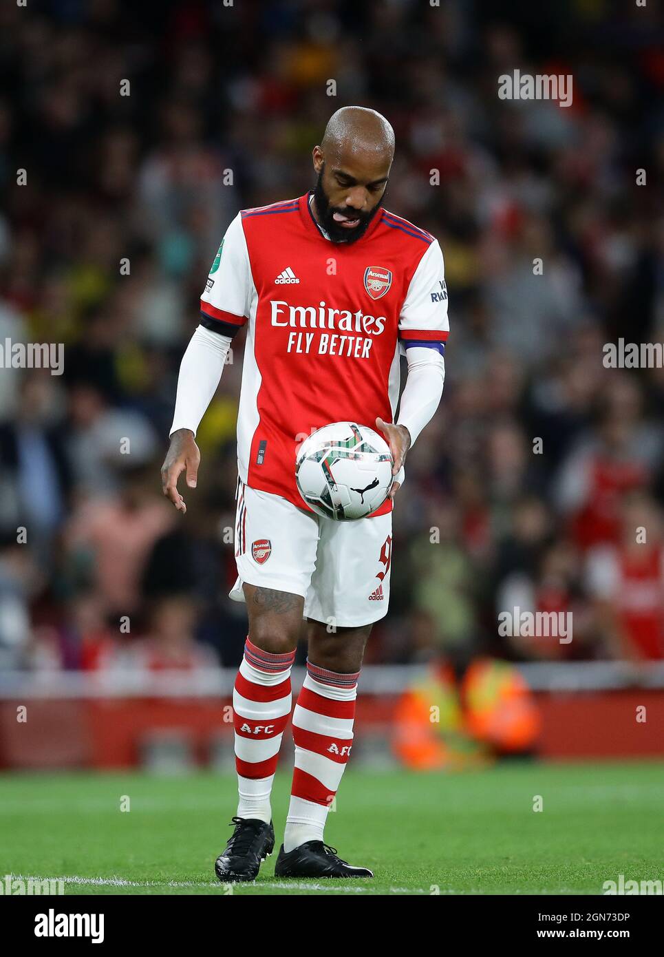 Londra, Inghilterra, 22 settembre 2021. Alexandre Lacazette dell'Arsenal durante la partita della Carabao Cup all'Emirates Stadium di Londra. Il credito d'immagine dovrebbe leggere: David Klein / Sportimage Credit: Sportimage/Alamy Live News Foto Stock