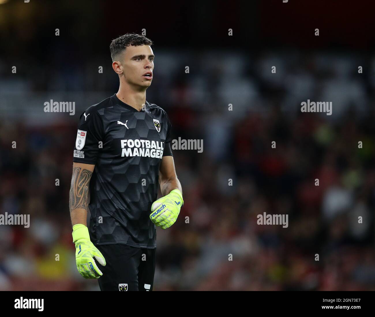 Londra, Inghilterra, 22 settembre 2021. Nik Tzanev dell'AFC Wimbledon durante la partita della Carabao Cup all'Emirates Stadium di Londra. Il credito d'immagine dovrebbe leggere: David Klein / Sportimage Credit: Sportimage/Alamy Live News Foto Stock