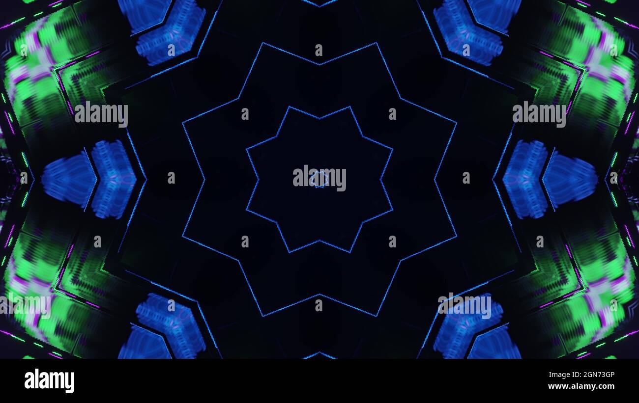 Illustrazione 3d del tunnel geometrico ornamentale 4K UHD Foto Stock