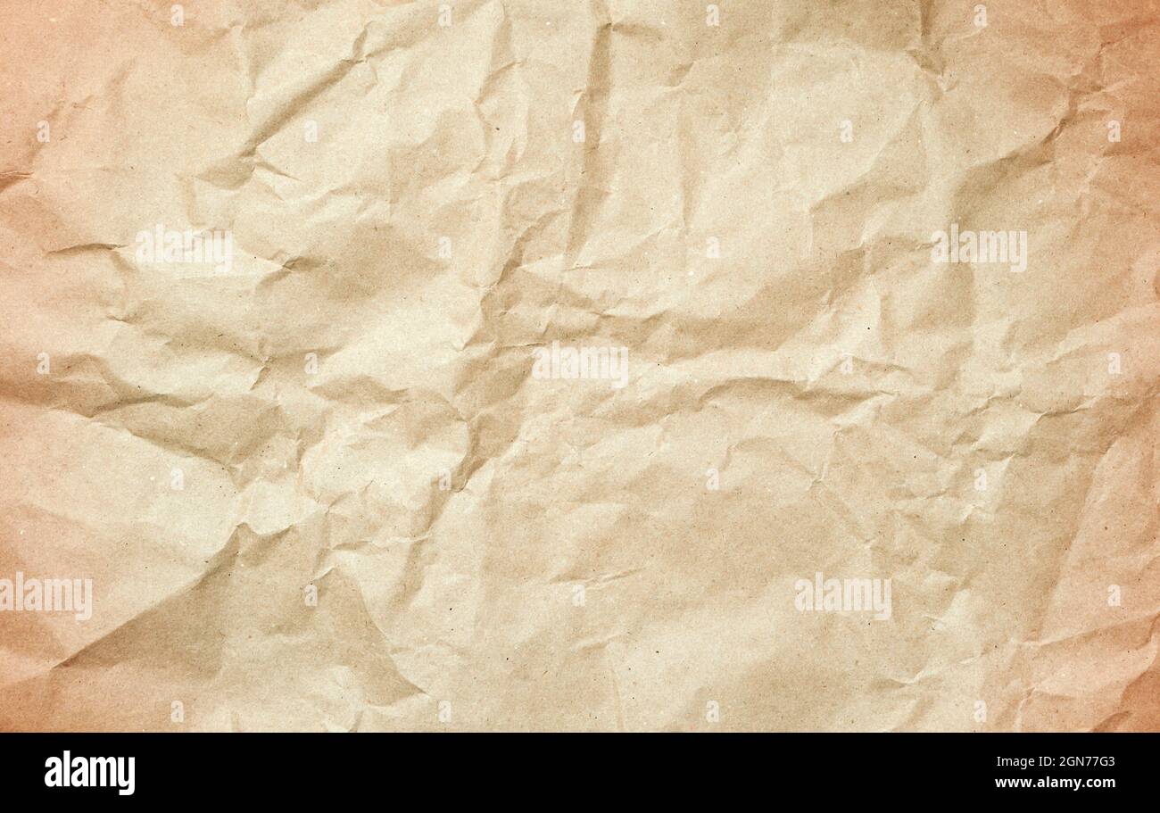 Sfondo carta vecchio. Vecchia carta annata piegata, vecchia carta sgualcita, vecchia superficie di carta Foto Stock