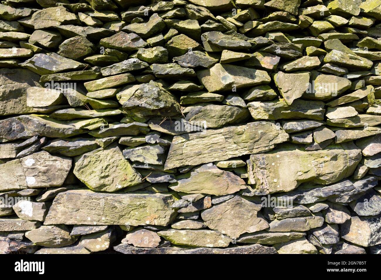 Muro di pietra a secco muro di pietra a secco Inghilterra GB UK Europe Foto Stock