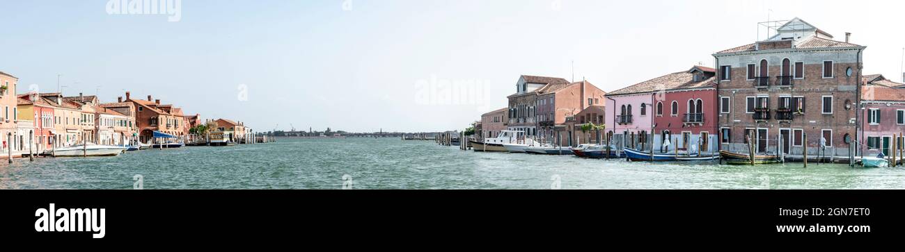 Panoramica del canale di Cannareggio a Murano, Venezia Foto Stock