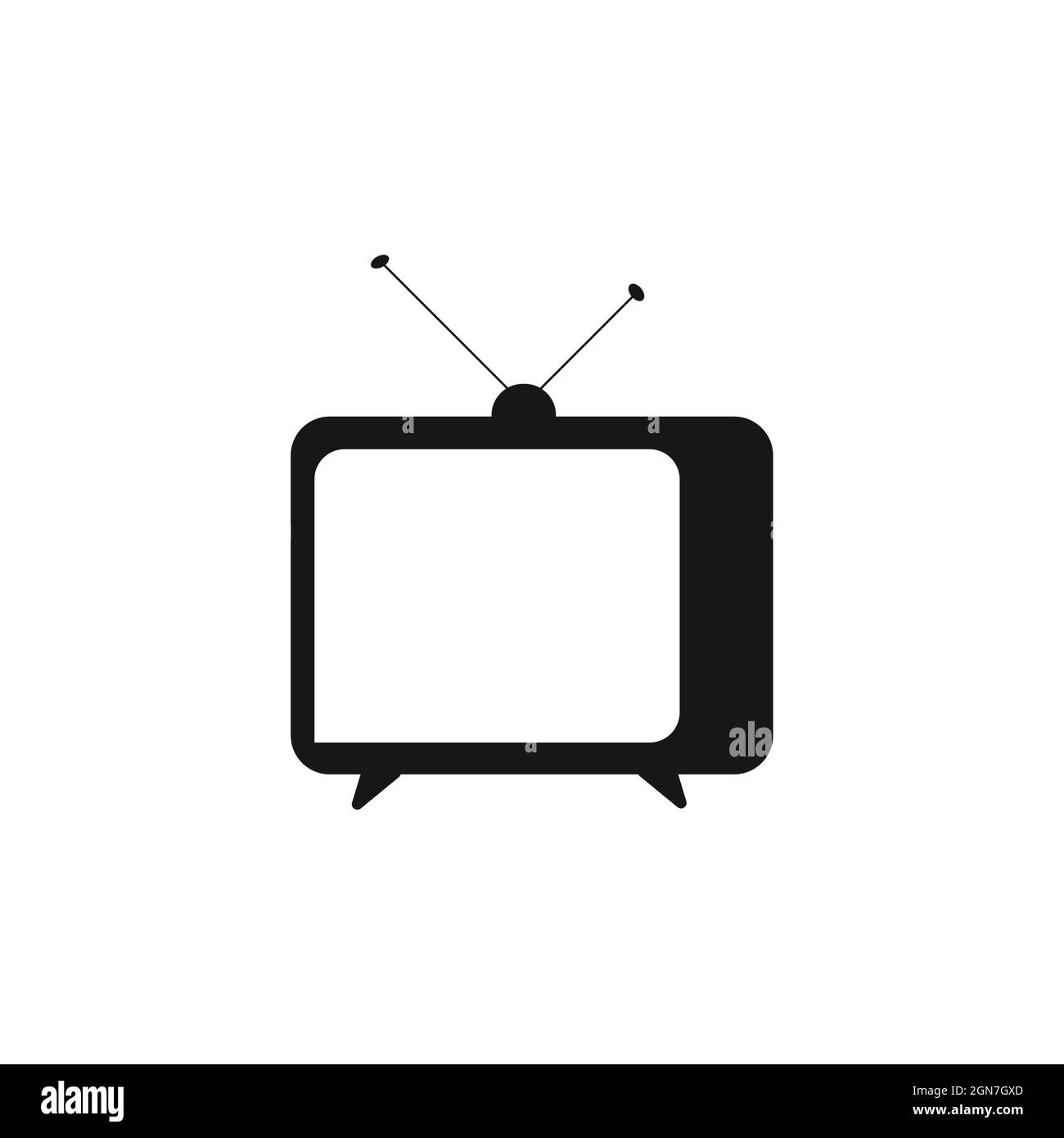 Vettore televisivo vintage isolato su sfondo bianco Illustrazione Vettoriale