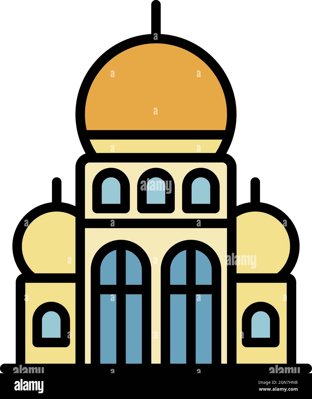 Icona del palazzo turco. Profilo turkish Palace vettore icona colore piatto isolato Illustrazione Vettoriale