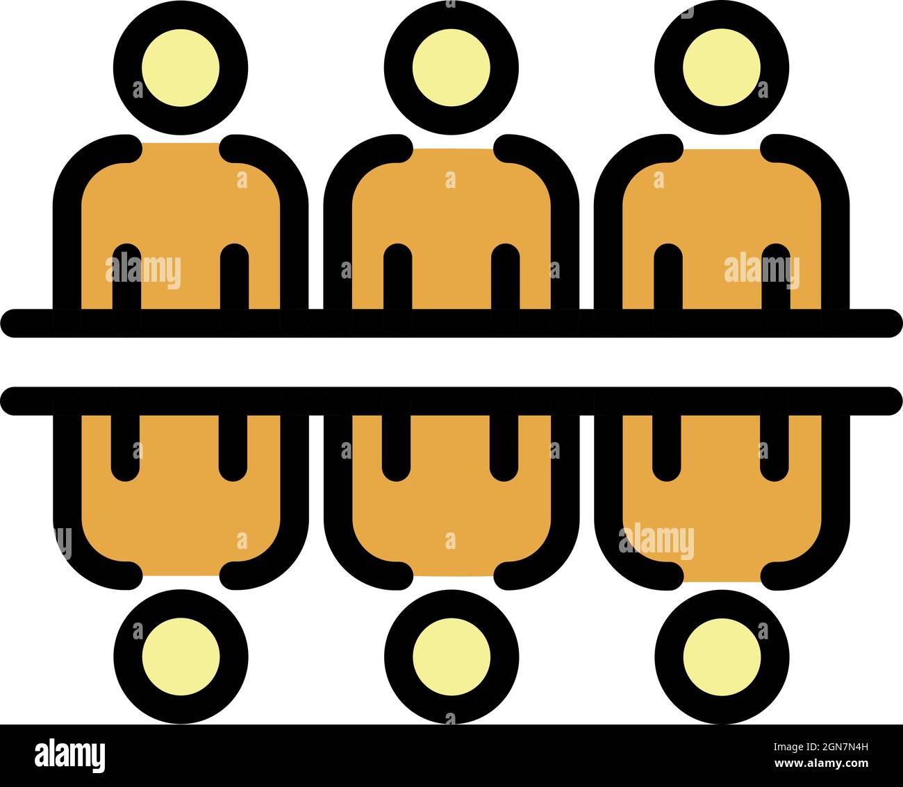 Le persone di fronte l'una all'altra icona. Delineare le persone di fronte a un altro vettore icona colore piatto isolato Illustrazione Vettoriale