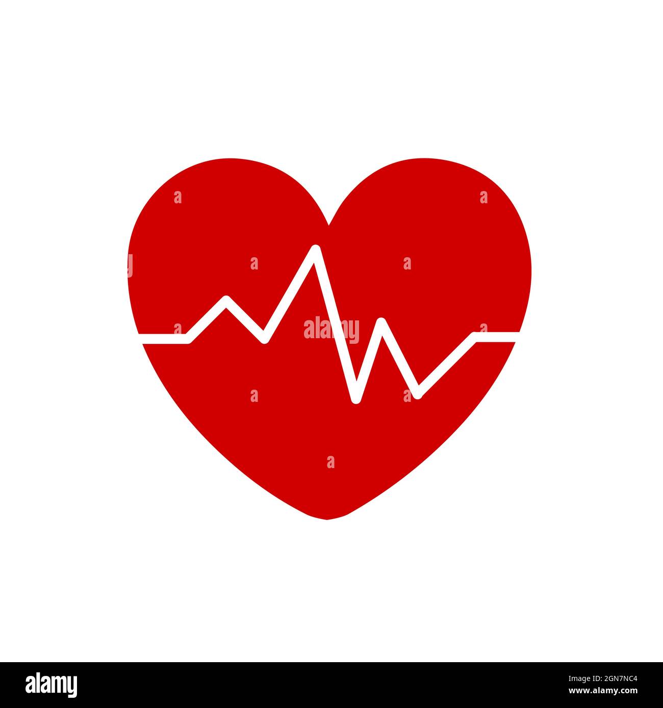 Immagine vettoriale dell'icona del battito cardiaco, icona dell'elettrocardiografo isolata su sfondo bianco Illustrazione Vettoriale