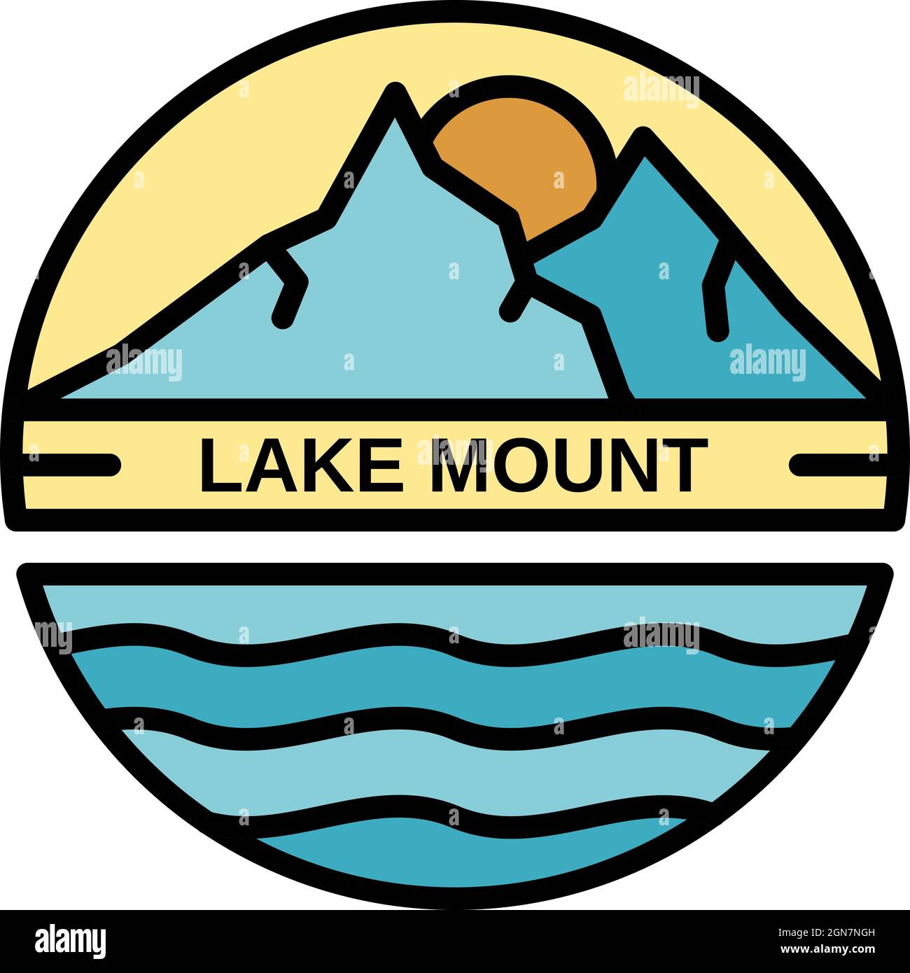 Logo Lake mount. Profilo Lake mount Vector logo colore piatto isolato Illustrazione Vettoriale