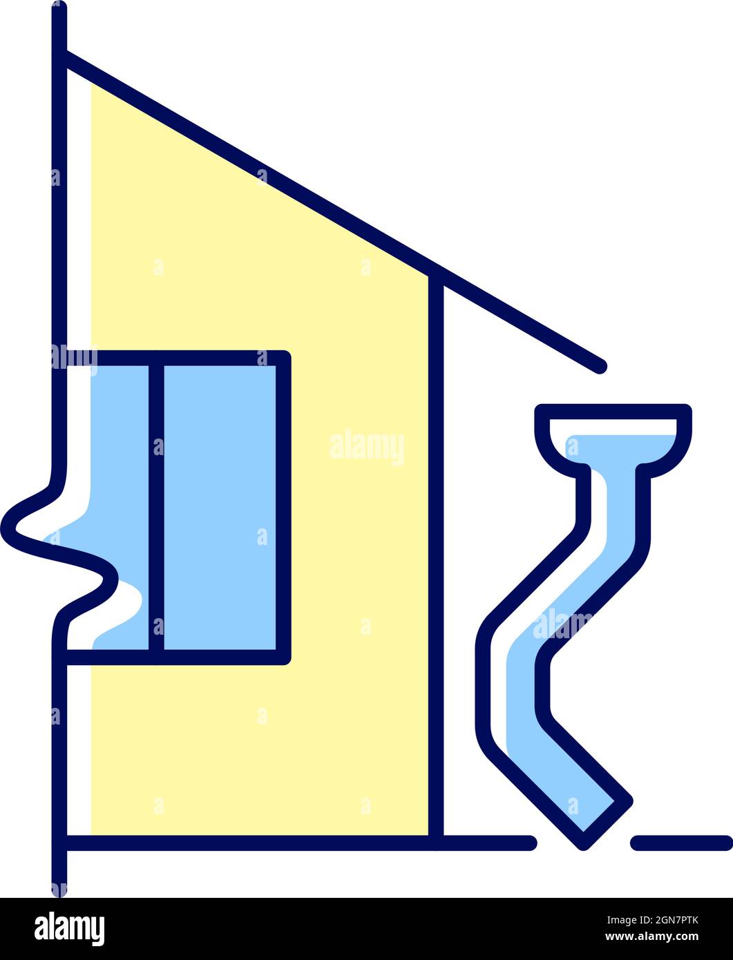 Icona di colore RGB degli scarichi del tetto Illustrazione Vettoriale