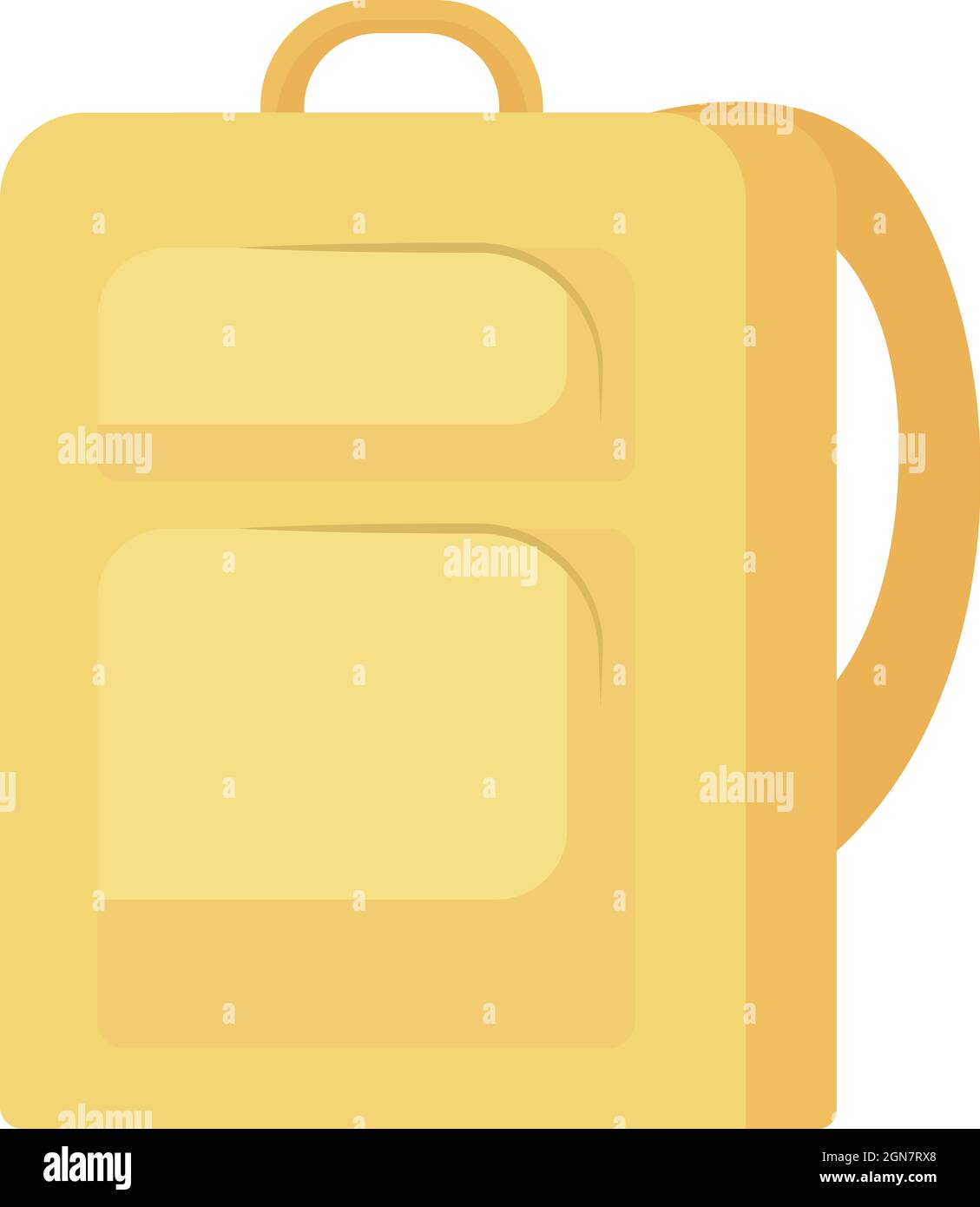 Oggetto vettore colore semi piatto giallo zaino Illustrazione Vettoriale