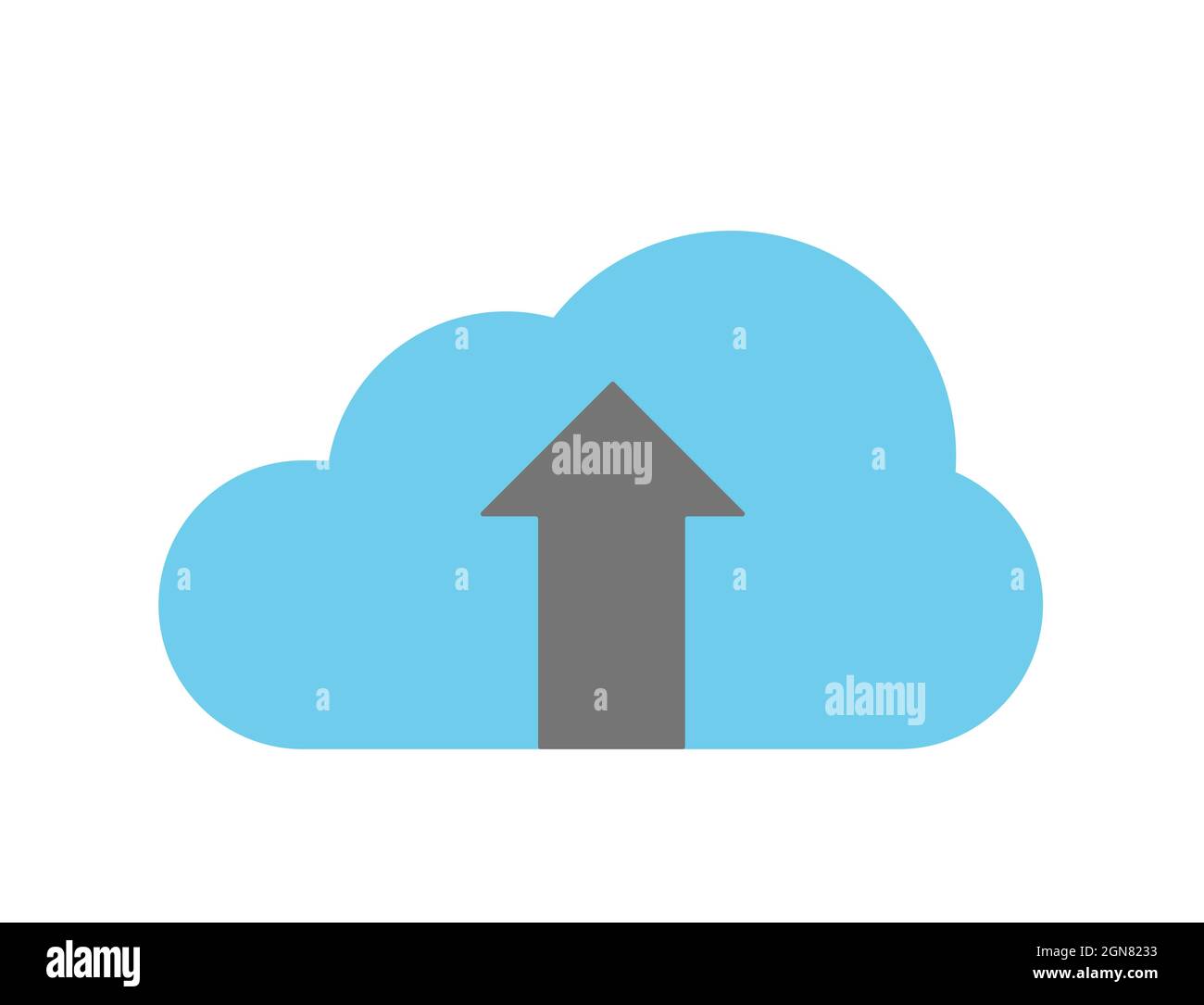 Icona del servizio cloud isolata su sfondo bianco, icona di archiviazione cloud Illustrazione Vettoriale