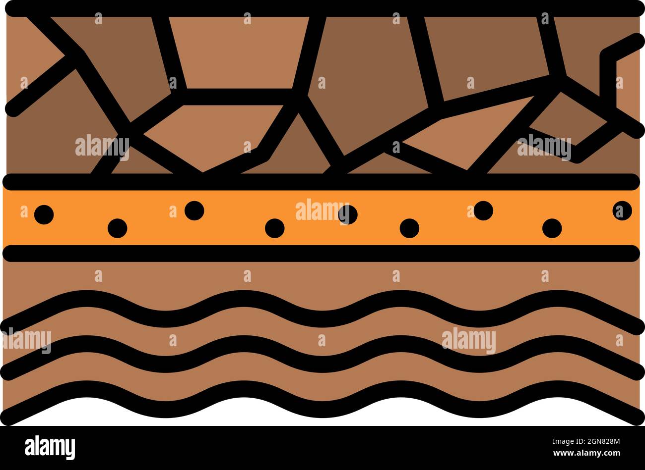 Icona acqua sotterranea. Contorno acqua sotterranea vettore icona colore piatto isolato Illustrazione Vettoriale