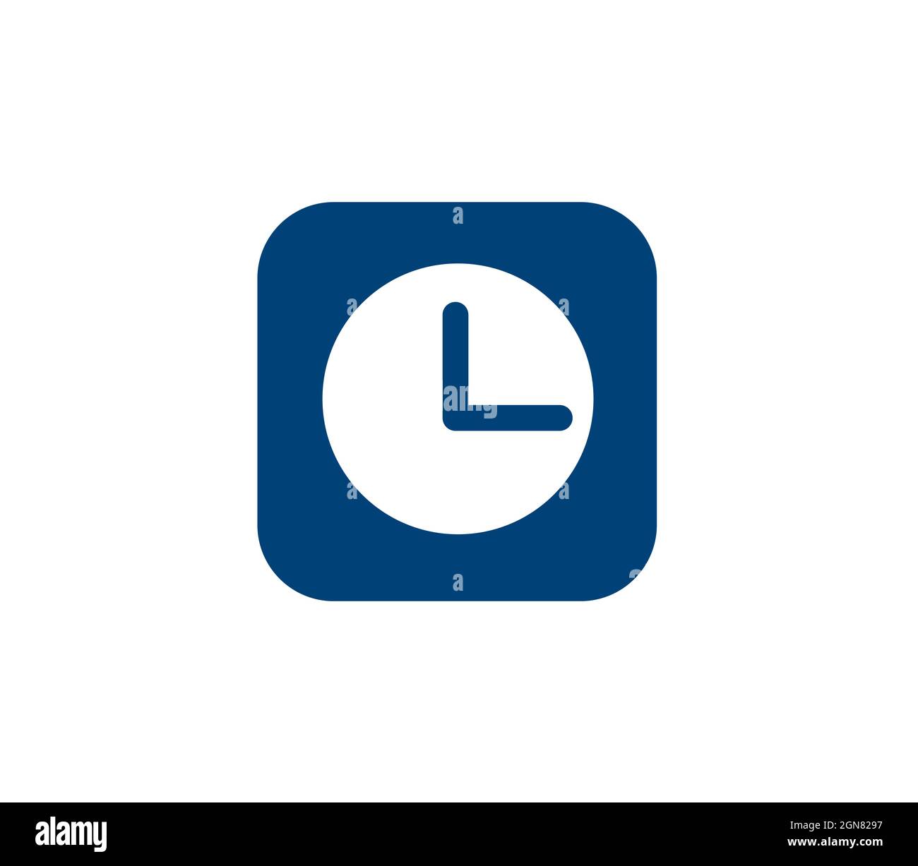 Icona dell'orologio isolata su sfondo bianco, icona del vettore dei segnali di allarme Illustrazione Vettoriale