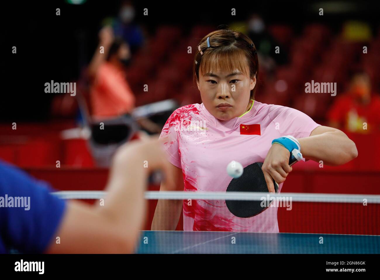 Tokyo Paralimpic Games 2020, 25 agosto: Ping pong, Tokyo, Giappone. LI Qian, Cina Foto Stock