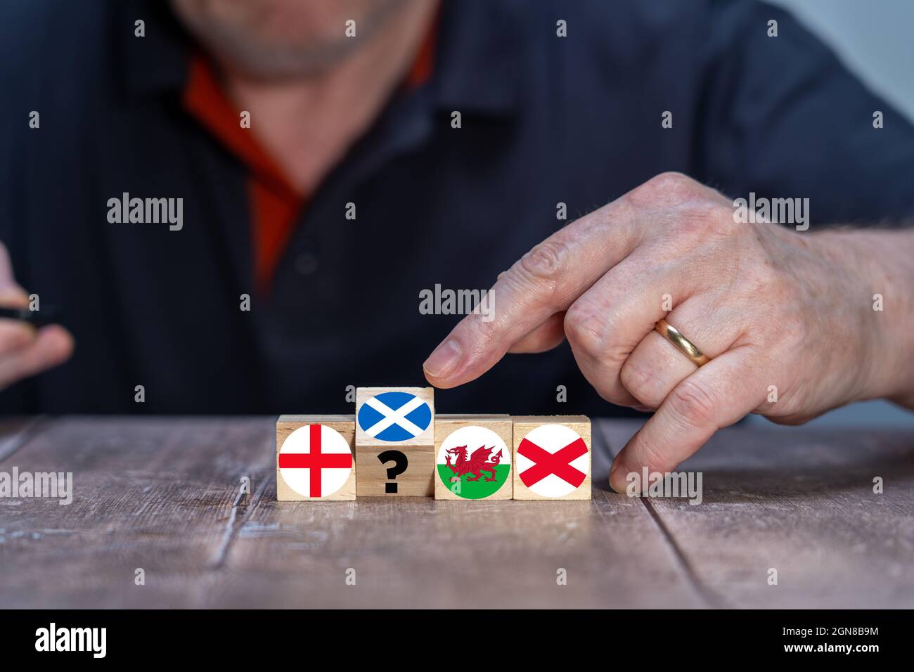 Concetto raffigurante un possibile voto di indipendenza scozzese , ci sarà un secondo voto per togliere la Scozia dall'Unione Foto Stock