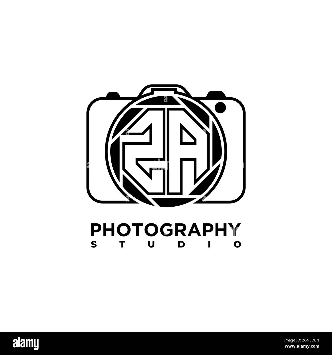 ZA Logo lettera Fotografia geometrica modello vettoriale stile forma fotocamera Illustrazione Vettoriale