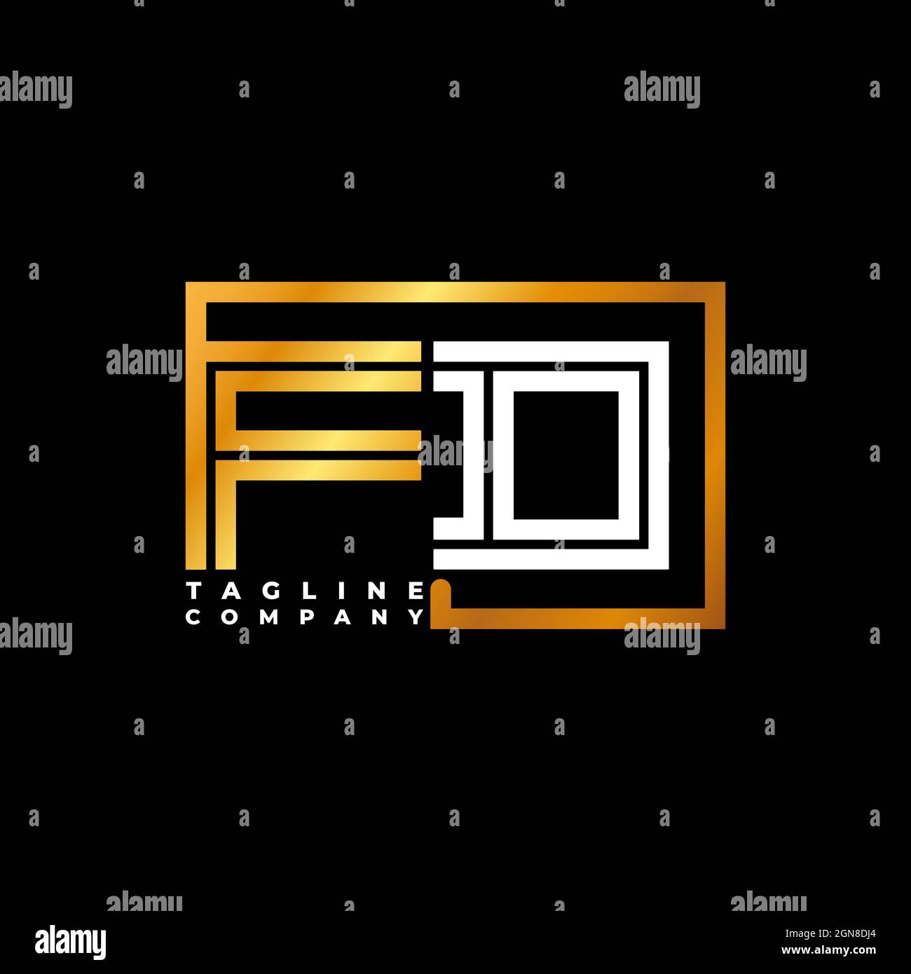 FV lettera con logo Fotografia geometrica vettore modello stile forma fotocamera Illustrazione Vettoriale