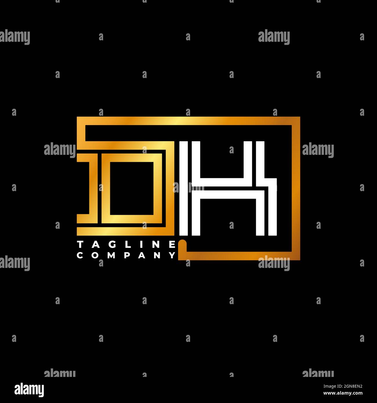 DW lettera con logo Fotografia geometrica vettore modello stile forma fotocamera Illustrazione Vettoriale