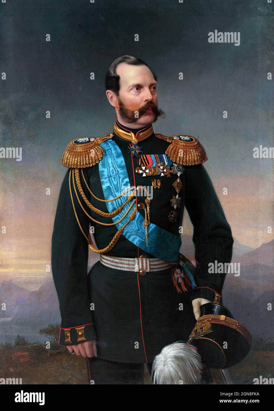 Imperatore Alessandro II di Russia (1818-1881) di Georg von Bothmann, olio su tela, 1872 Foto Stock