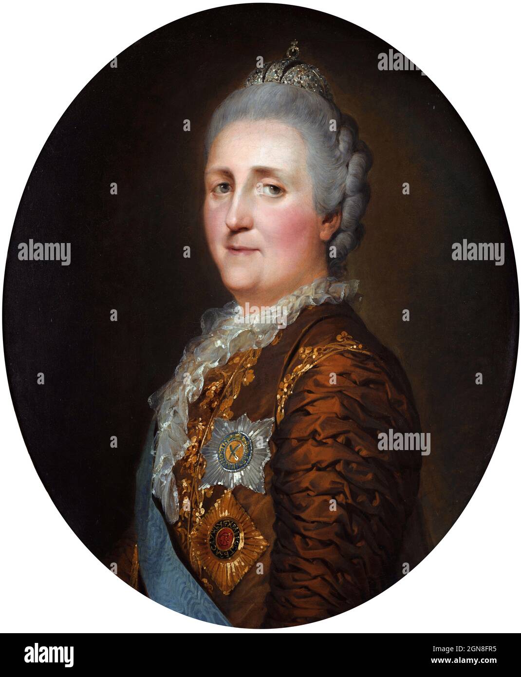 Caterina II di Russia (1729-1796), conosciuta come Caterina la Grande, era la più lunga leader della Russia, regnando dal 1762 fino alla sua morte nel 1796. Ritratto di Peter Falconet, olio su tela, 1773 Foto Stock