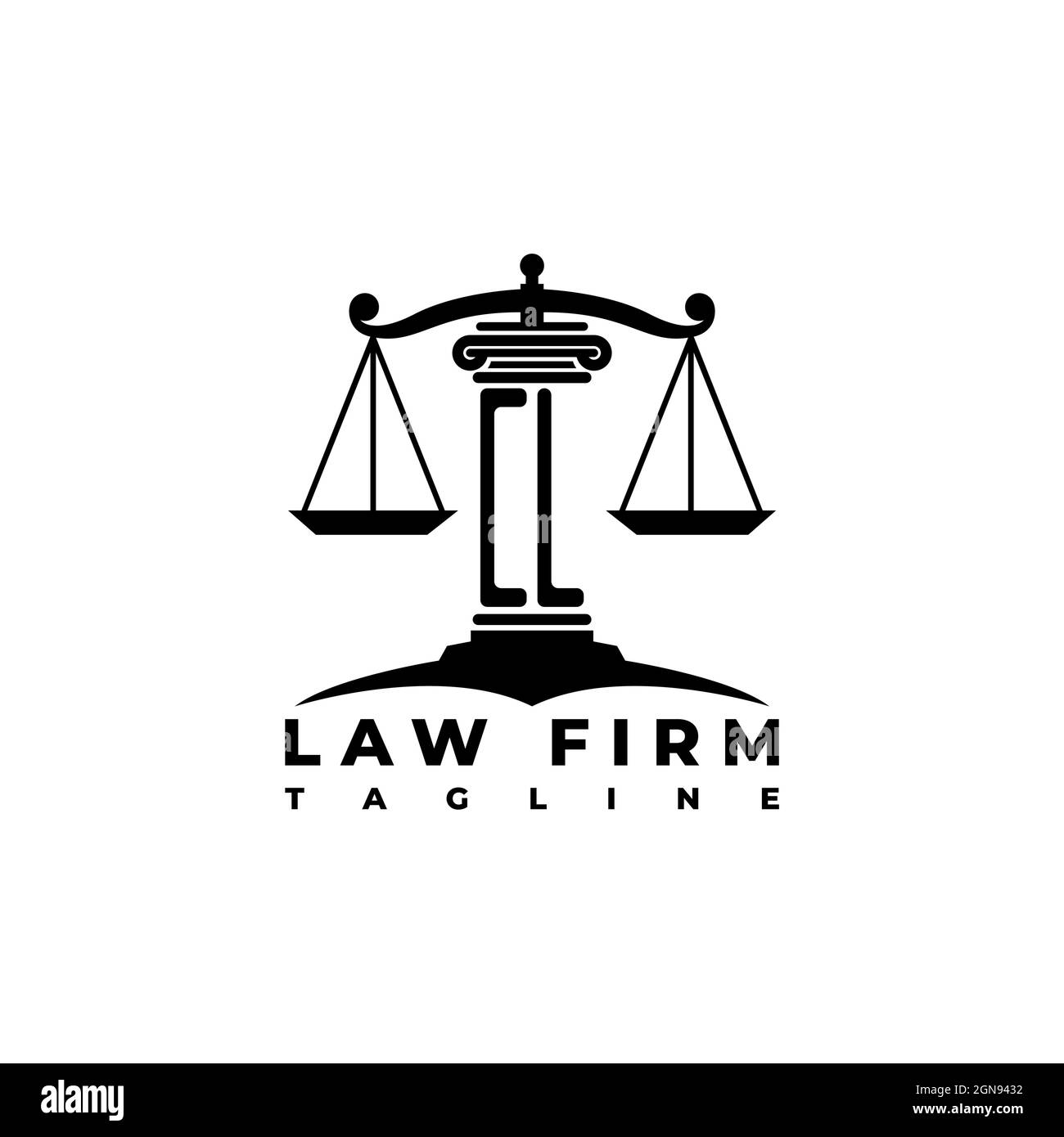 CL Monogram Logo Letter Pillars Geometric Shape Style Vector, Law Firm Company Illustrazione Vettoriale