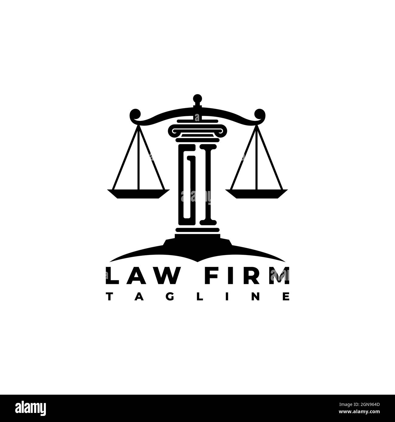 GI Monogram Logo Letter Pillars Geometric Shape Style Vector, Law Firm Company Illustrazione Vettoriale