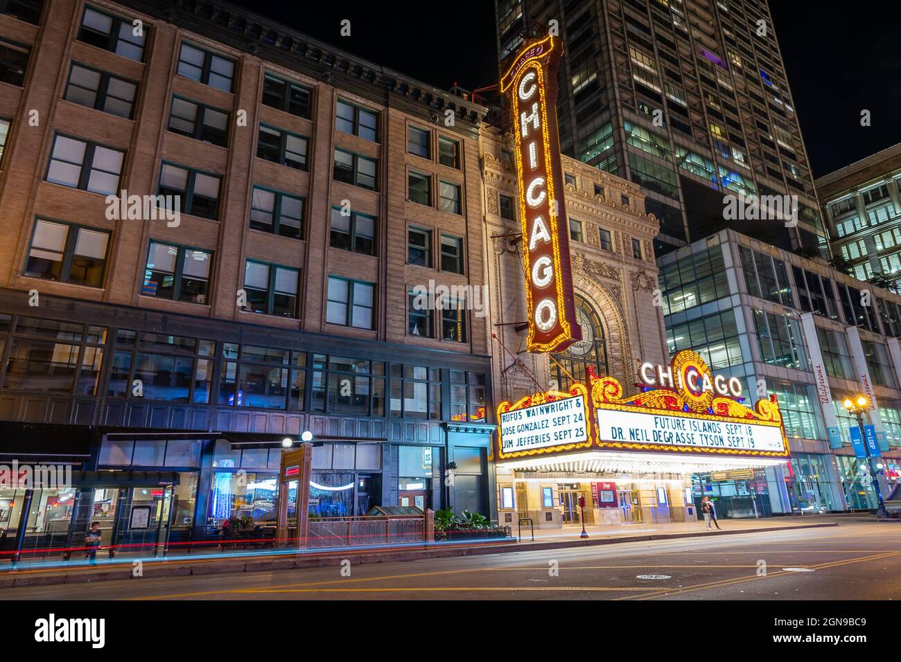 Il Chicago Theatre Foto Stock