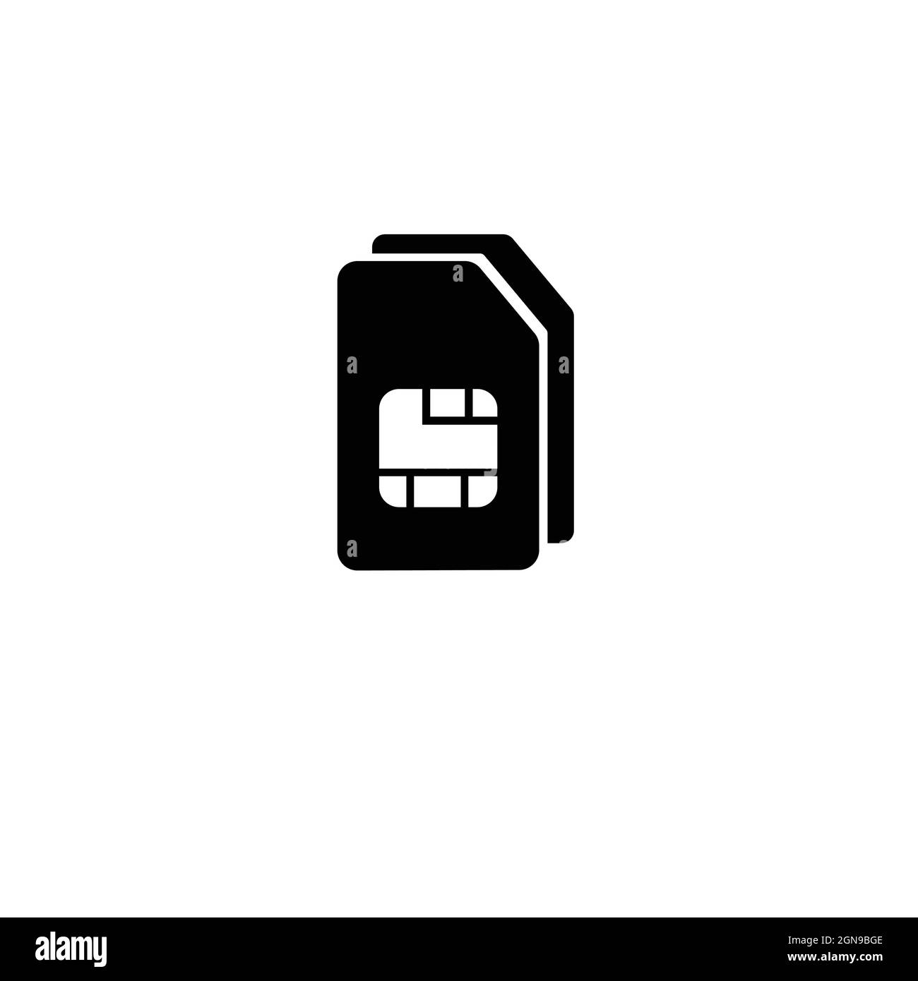 Icona SIM piatta isolata su sfondo bianco Illustrazione Vettoriale