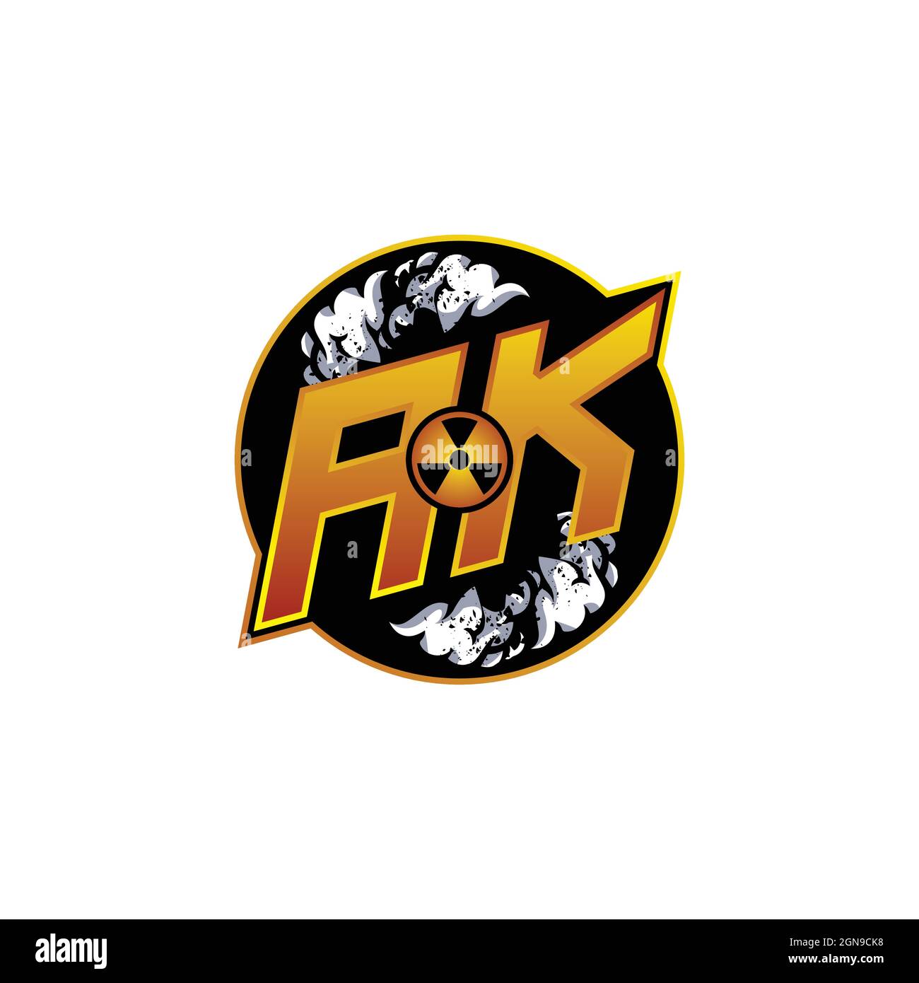 Logo AJ iniziale, logo AJ iniziale con maschera a gas, logo per giochi, eport, community o business. Illustrazione Vettoriale