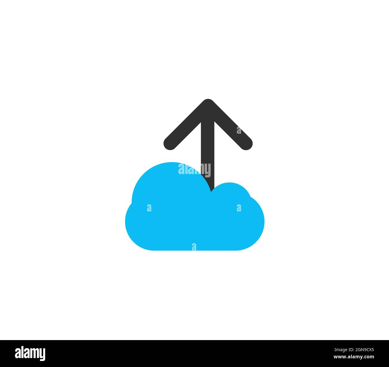 Icona dell'app di archiviazione cloud isolata su sfondo bianco, segno vettoriale dell'unità cloud Illustrazione Vettoriale