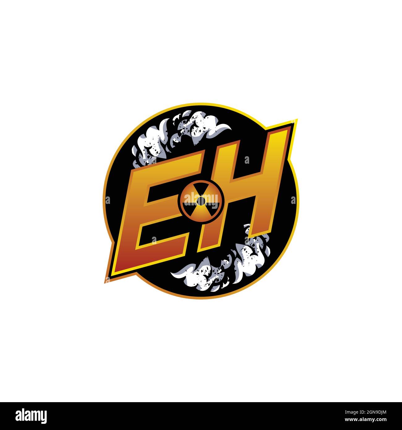 FH Logo monogramma con forma cranica disegni modello vettore icona moderna Illustrazione Vettoriale