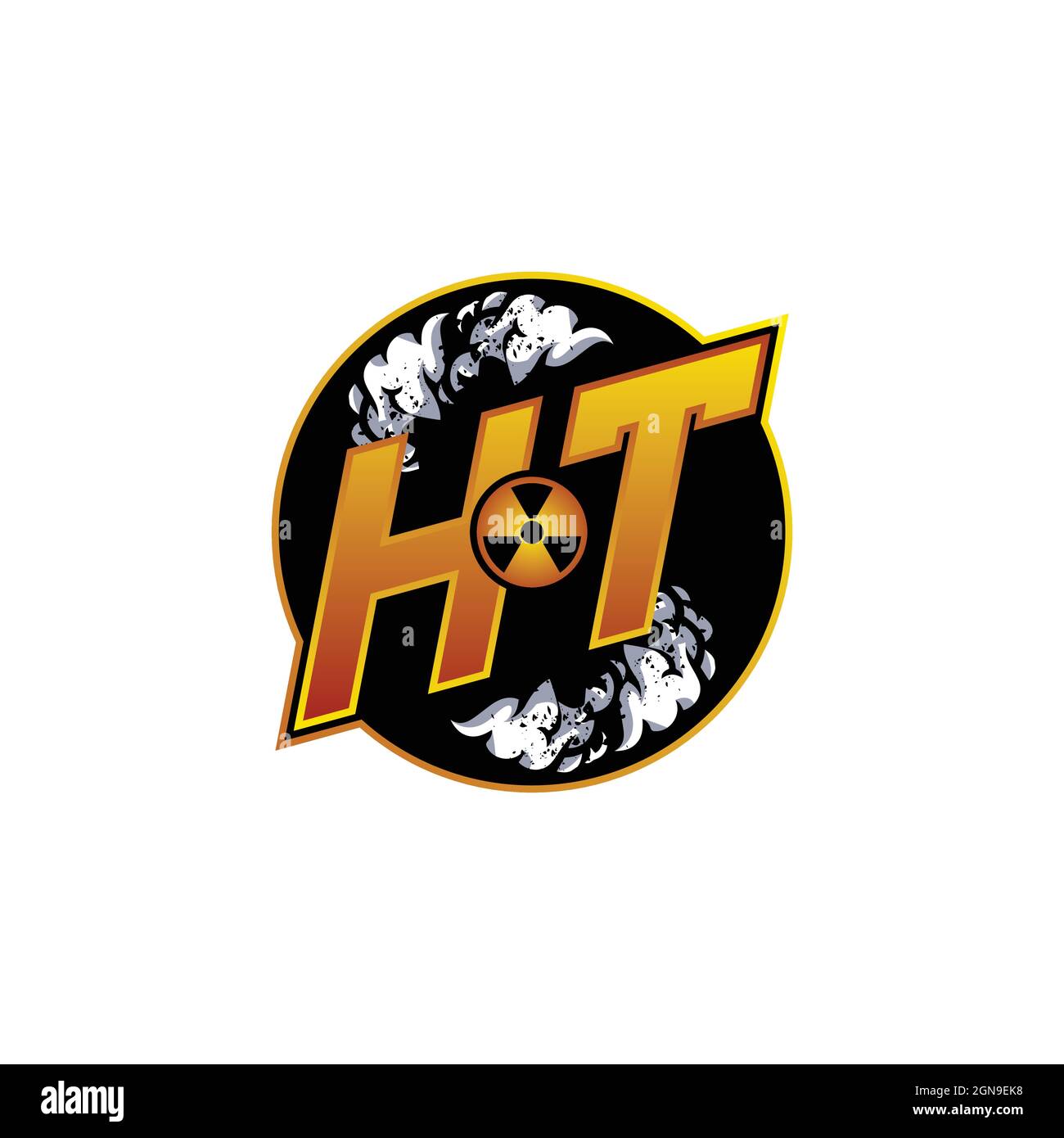 Logo HU monogramma con forma cranica disegni modello vettore icona moderna Illustrazione Vettoriale
