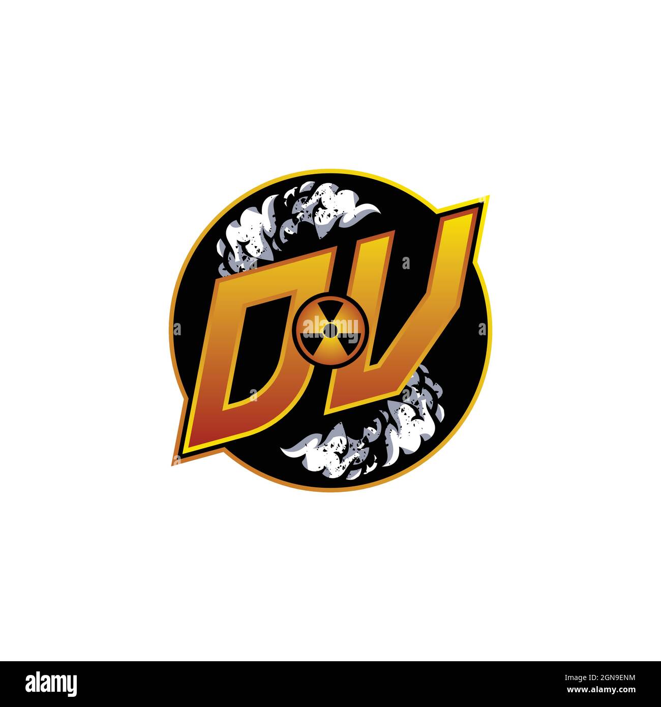 DW Logo monogramma con forma cranica disegni modello vettore icona moderna Illustrazione Vettoriale
