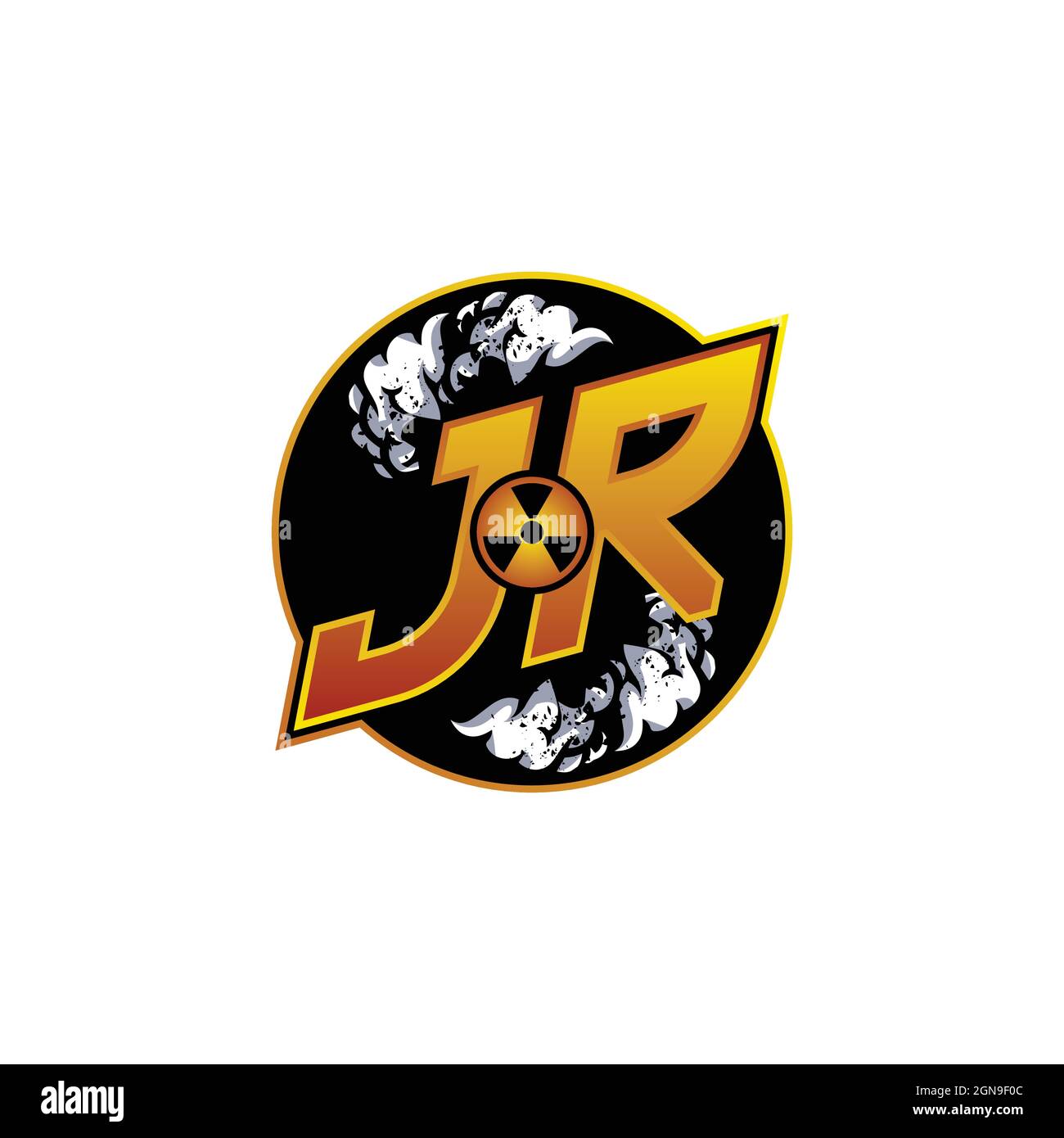 Logo IR monogramma con forma cranica disegni modello vettore icona moderna Illustrazione Vettoriale