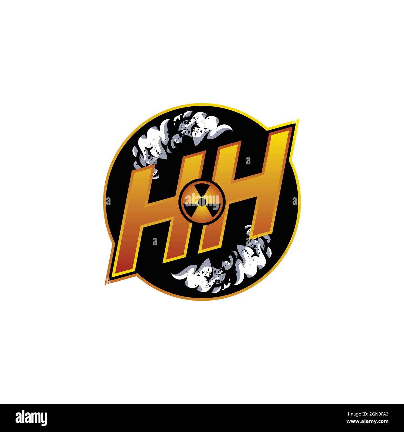 Logo HH monogramma con forma cranio disegni modello vettore icona moderna Illustrazione Vettoriale