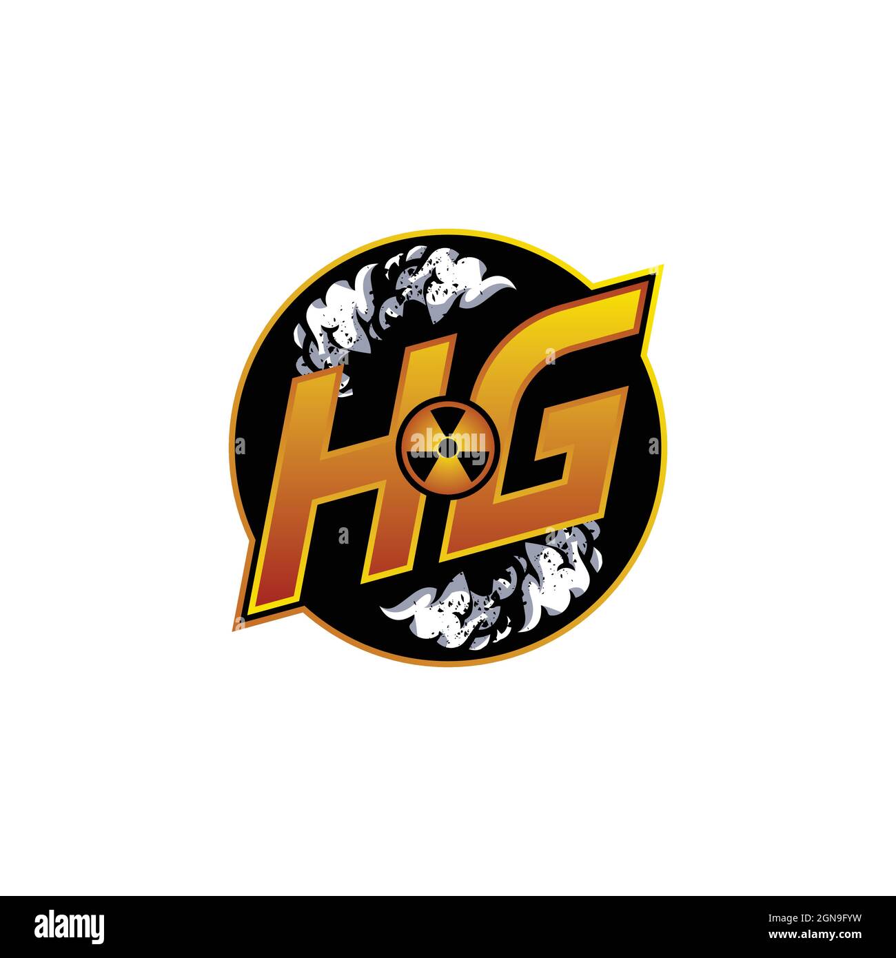 HG Logo Monogram Gaming with gas forma disegni modello vettore icona moderna Illustrazione Vettoriale