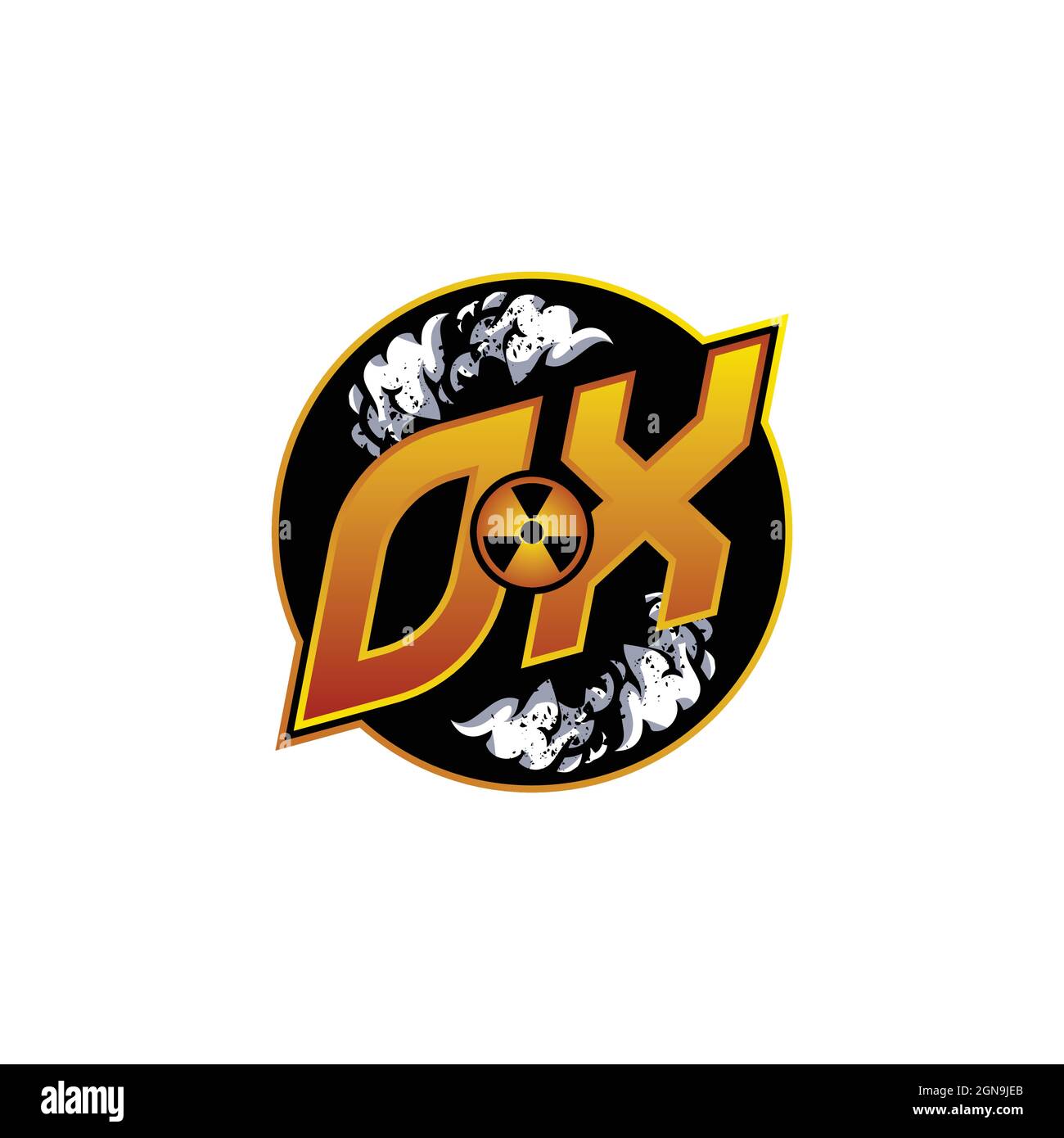 LOGO OX Monogramma Gaming con forma a gas disegni modello vettore icona moderna Illustrazione Vettoriale