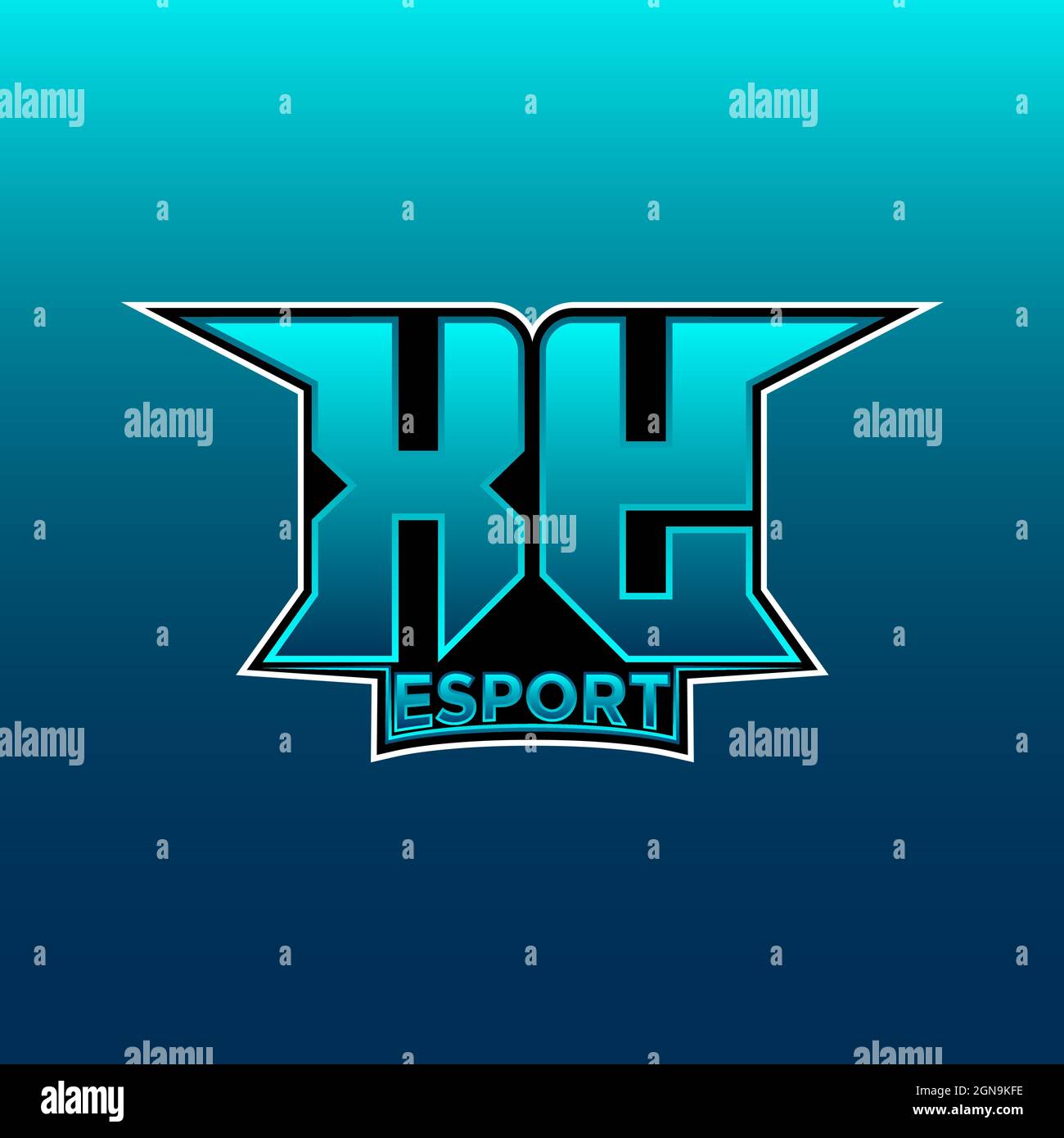 Logo XY eSport Gaming Initial con modello vettoriale di design Blue Light Color Illustrazione Vettoriale