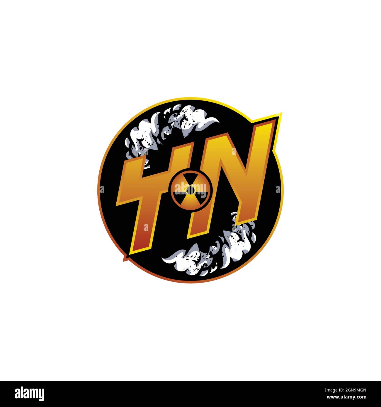 YN Logo Monogram Gaming with gas Shape disegna template Vector icon Modern Illustrazione Vettoriale
