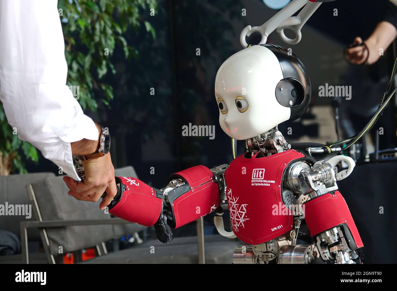 ICub, il piccolo umanoide creato dall'Istituto Italiano di tecnologia. Genova, Italia - Settembre 2021 Foto Stock