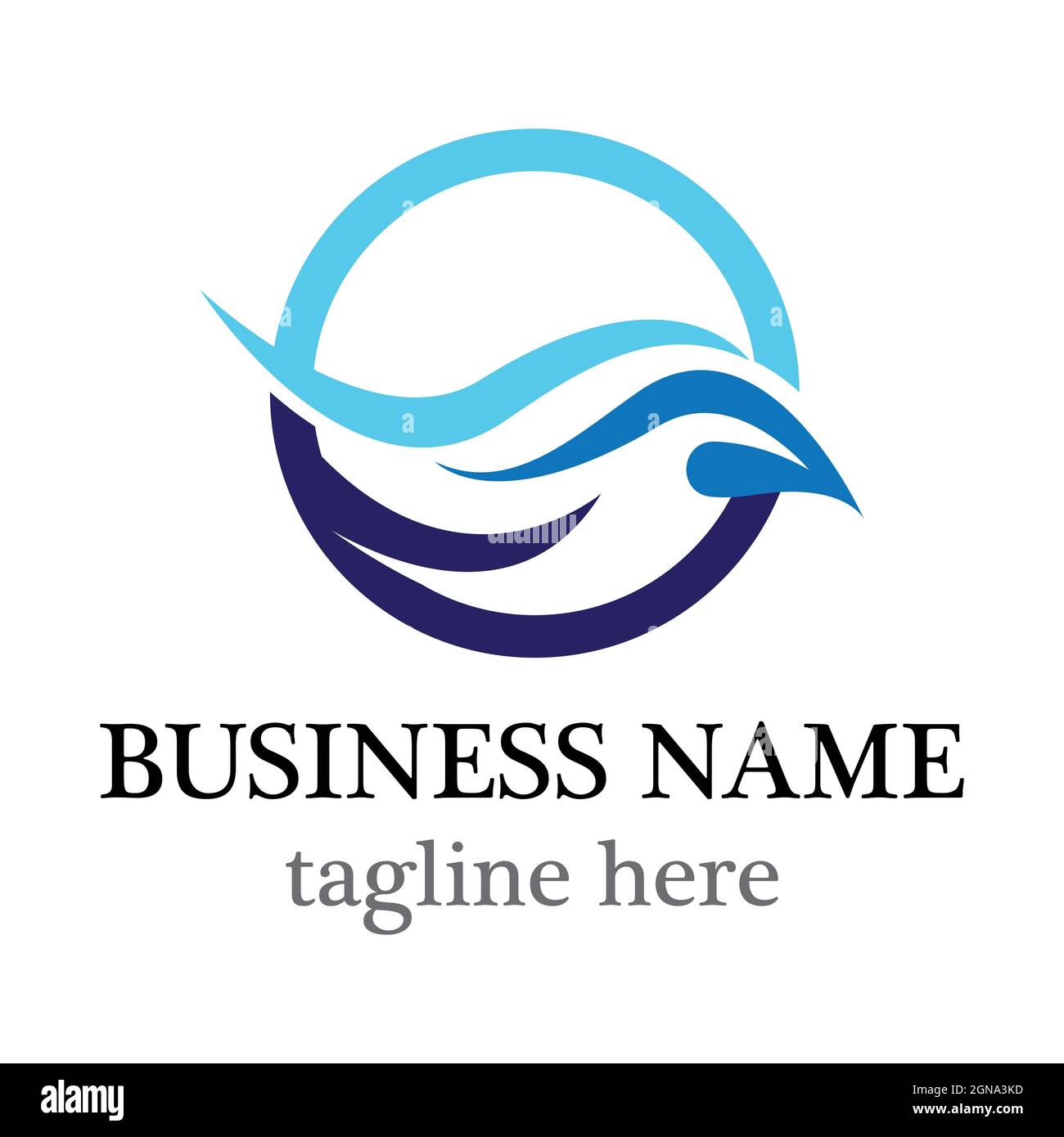 Disegno dell'icona vettoriale del modello del logo Water wave Foto Stock