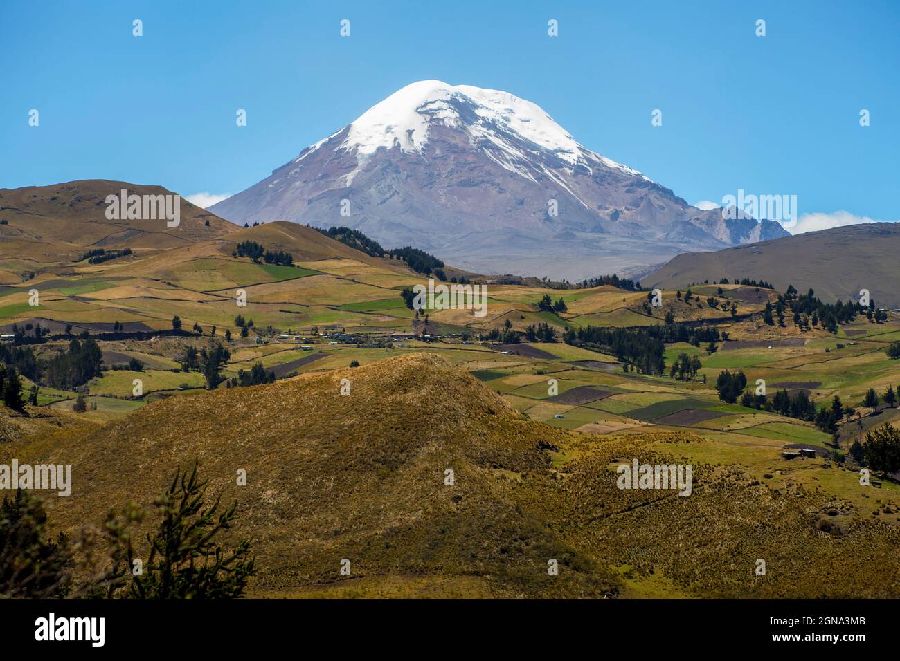 Primo piano della cima della neve, El Chimborazo, ecuador, ande, montagne andine Foto Stock