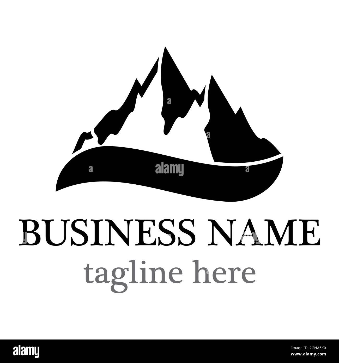 Modello di icona del logo Mountain Foto Stock